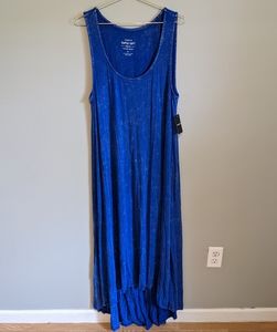NWT Torrid Super Soft Blue Tie Dye High Low Maxi Dress, size 1x